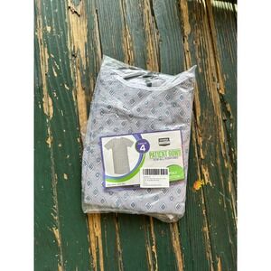Utopia Care Patient Gown 3 Pack Blue Diamond  Unisex Poly Cotton Fits to 2XL